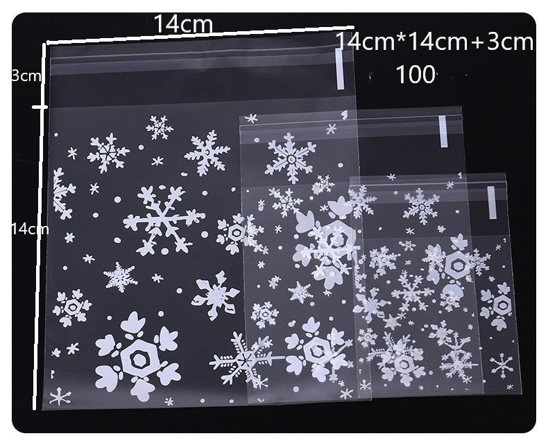 100PC Clear Plastic Snowflake Treat Bags