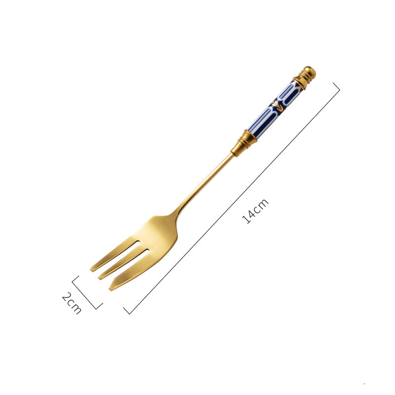 Stainless Steel Dessert Utensils with Decorated Handles