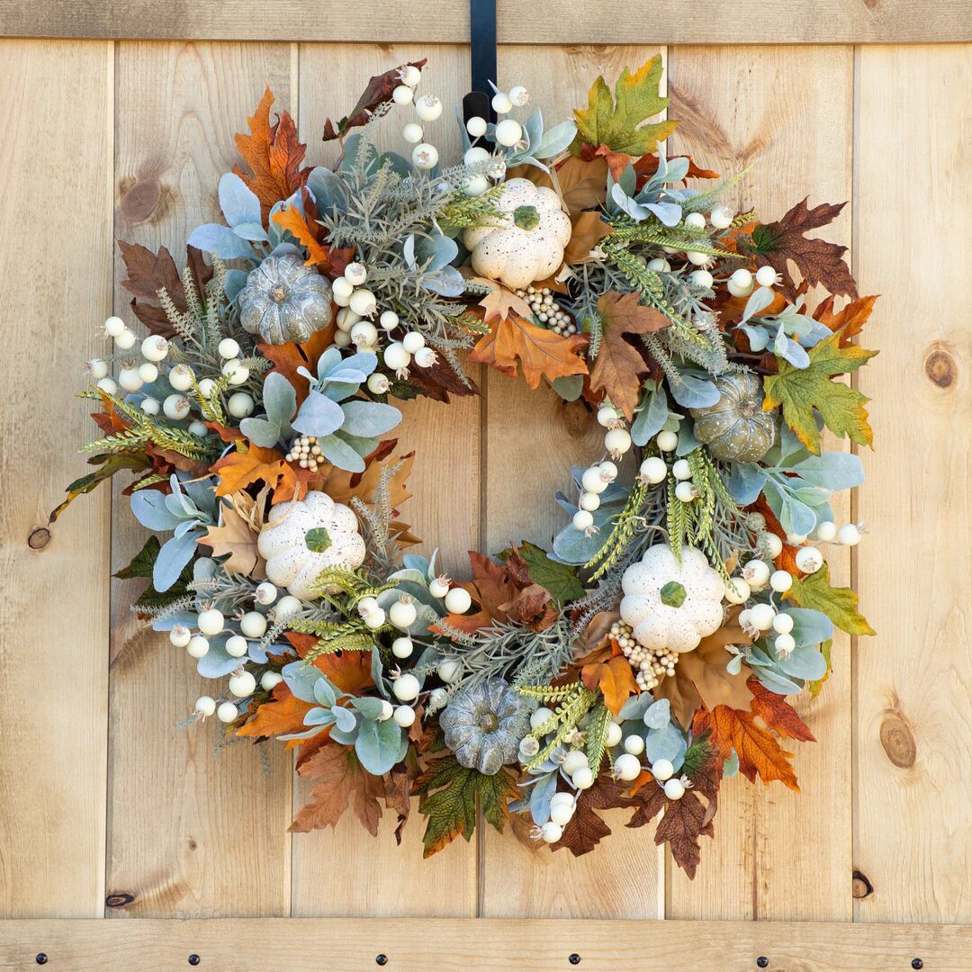 Autumn Leaves & Pumpkins Wreath