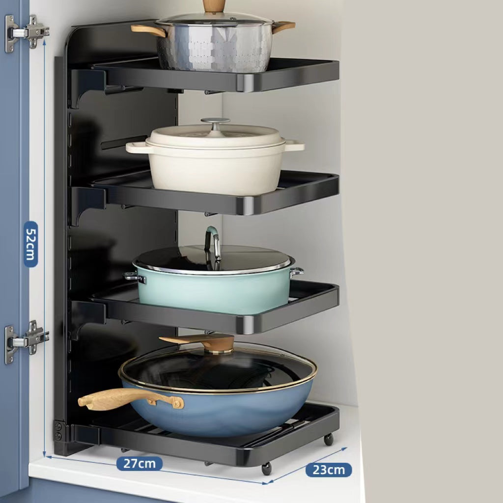 Multi-Level Kitchen Shelving Unit for Heavy or Large Pots