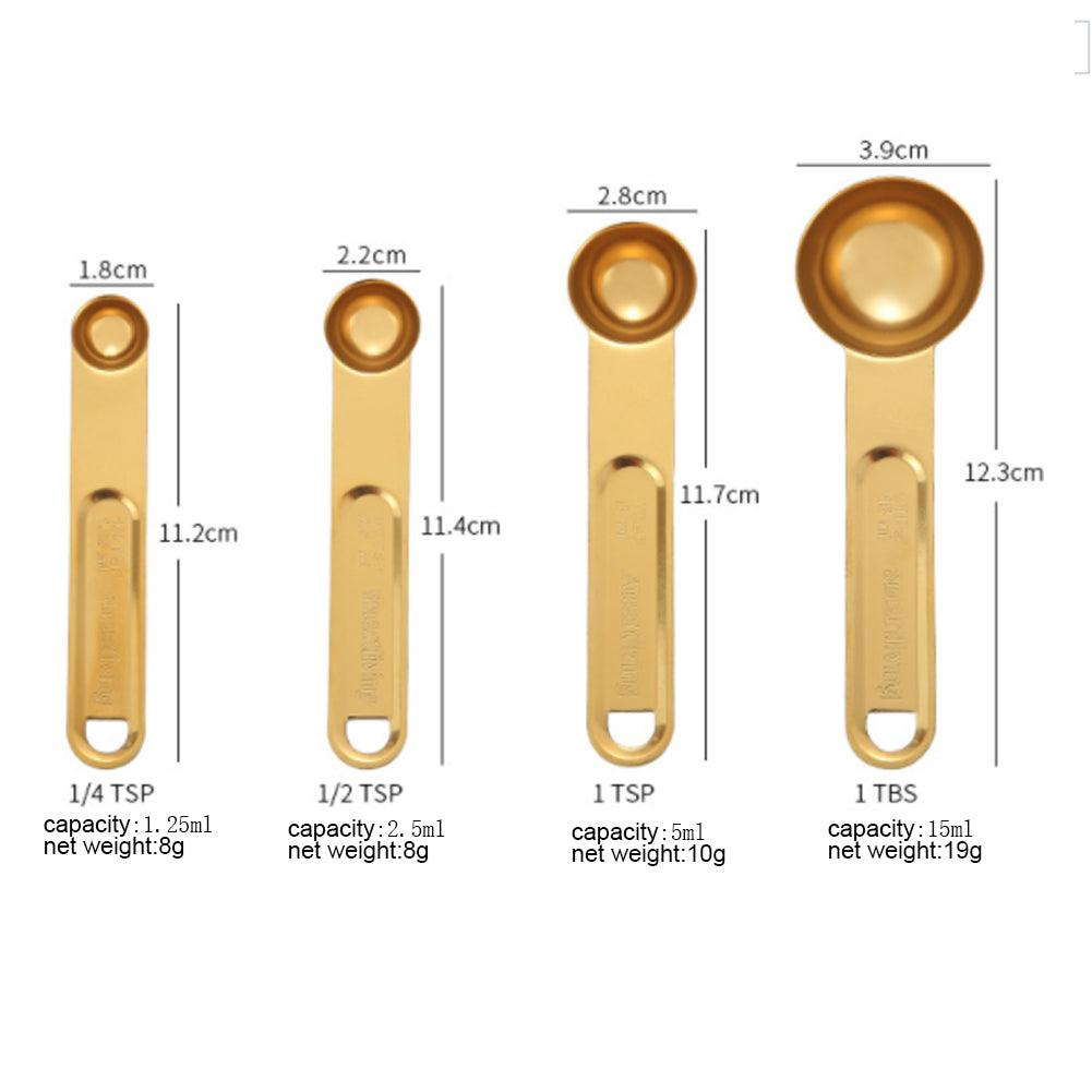 Gold Stainless Steel Measuring Cup & Spoon Sets