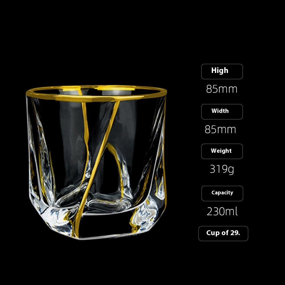 Crystal Drinking Glasses with Gold Gilding