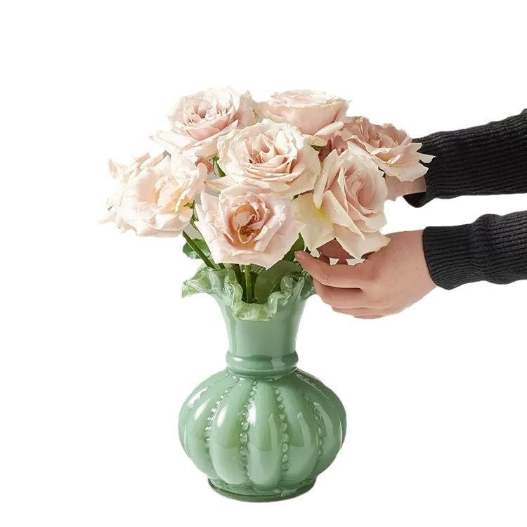 Vase-Glass with Fluted Top- Various Colors and Sizes