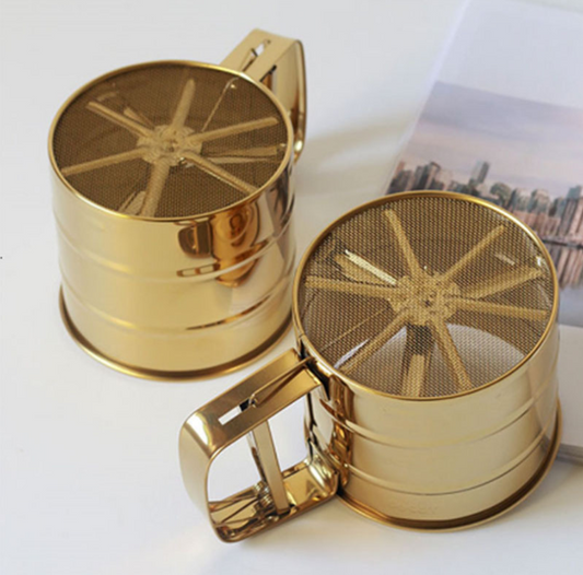 Gold Stainless Steel Flour Sifter