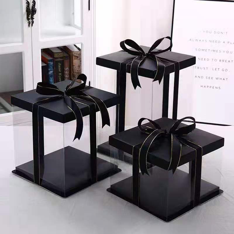 5PC Elegant Visual Dessert Box with Color Lid & Base