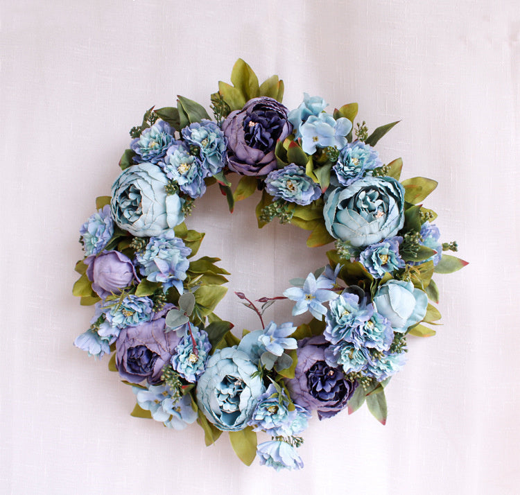 Silk Peony Wreath