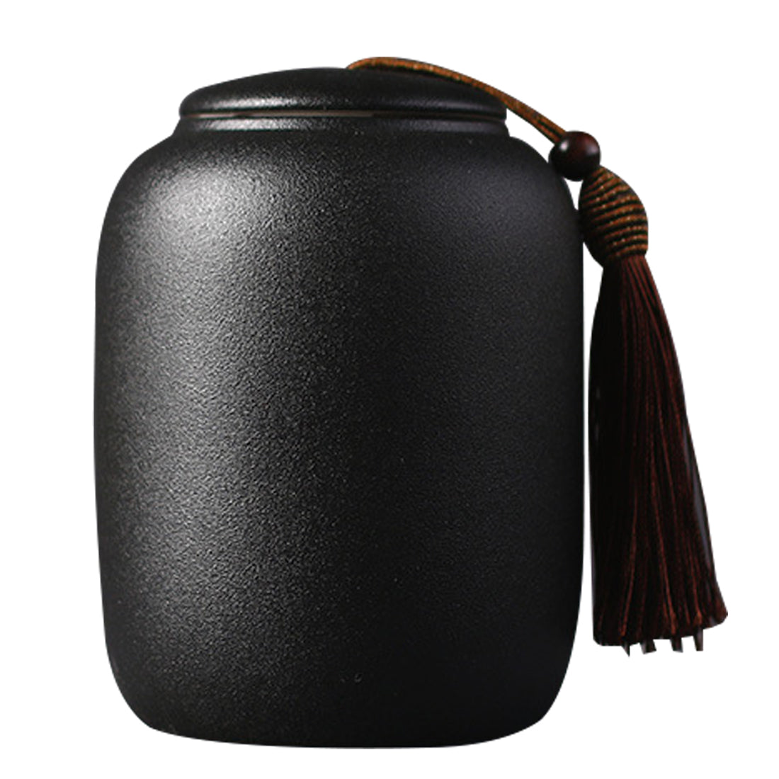 Japanese Glazed Black Ceramic Tea Jars