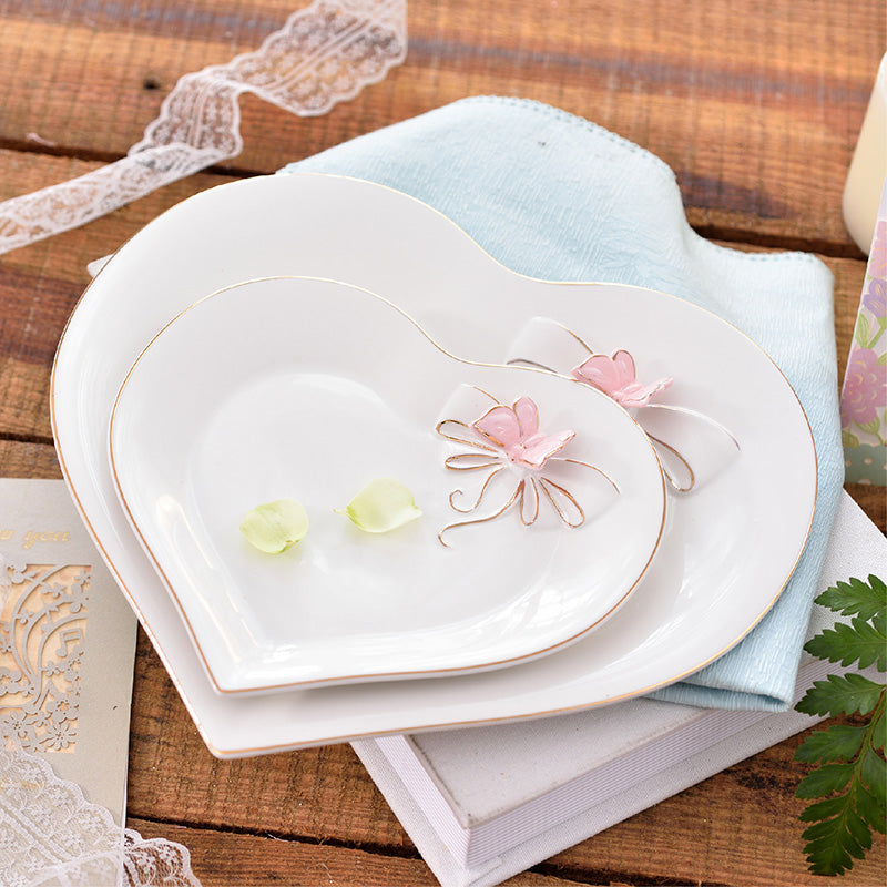 Bone China Heart Dessert Trays