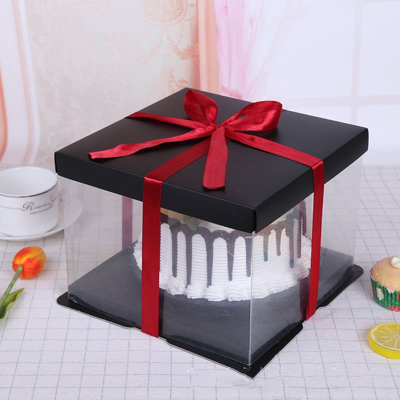 1PC Elegant Cake Box with Black Lid and Base