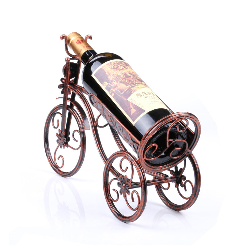 Bronze Iron Tricycle Wine Bottle Holder