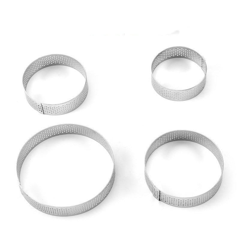 Perforated Stainless Steel French Tart Rings