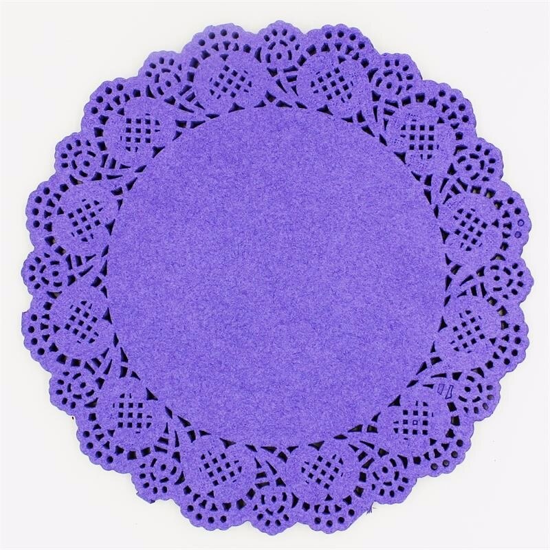 100PC Colored Lace Trim Dessert Doilies