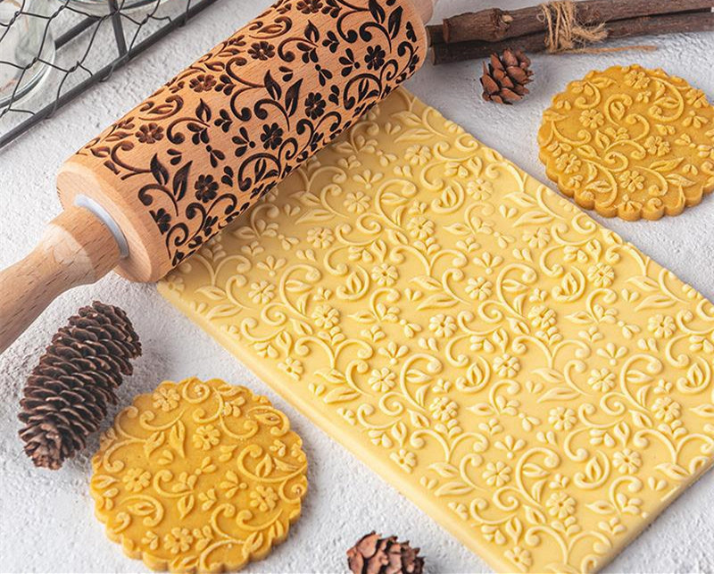 Embossed Scroll Pattern Rolling Pin