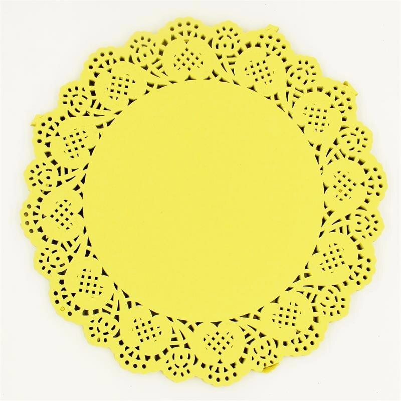 100PC Colored Lace Trim Dessert Doilies