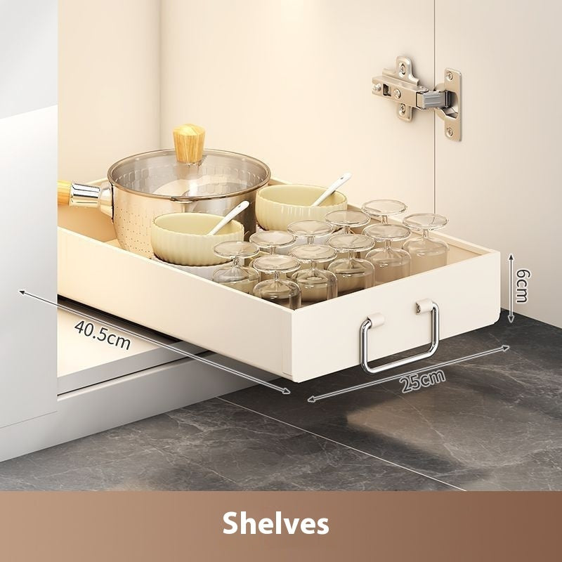 Kitchen Cabinet Pull-Out Storage Rack for Tableware