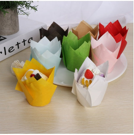 50PC Paper Tulip Cupcake Liners-Muffin Cups