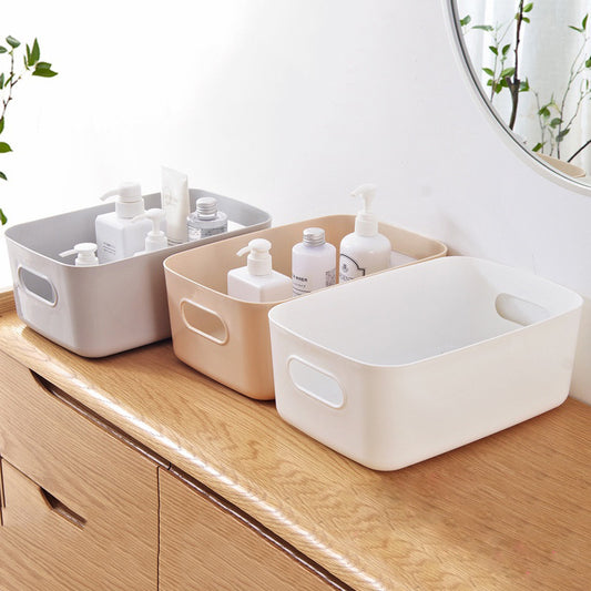 Solid Plastic Storage Bin with Handle