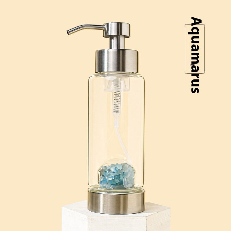 Natural Crystal Gravel Glass Pump Bottle