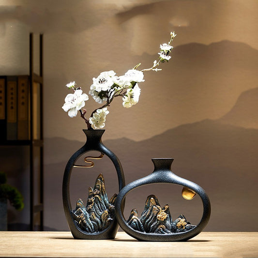 Chinese Mountain View Vase