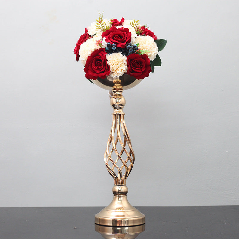 Vase-Twisted Wrought Iron Candlestick Style