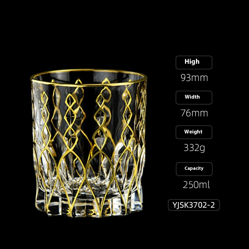Crystal Drinking Glasses with Gold Gilding