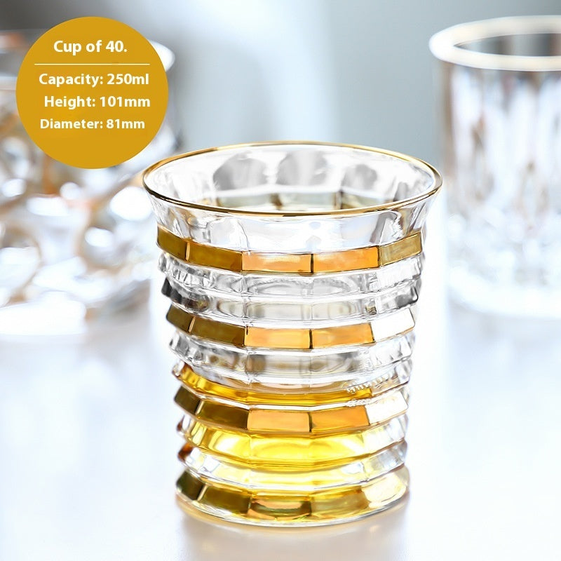 Crystal Drinking Glasses with Gold Gilding