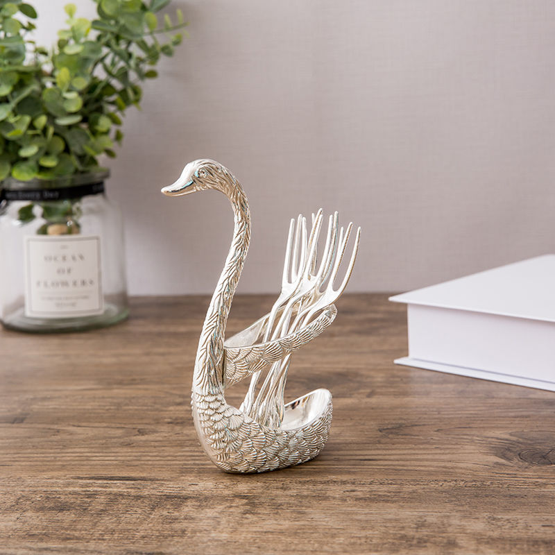 Swan Dessert Utensil Set-Silver or Gold