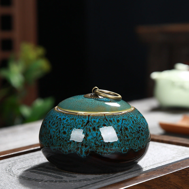 Round Ceramic Tea Jar