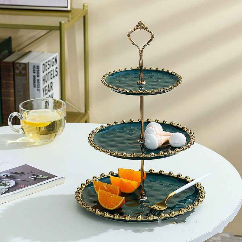Ceramic Tiered Dessert Tray for Fruit, Snacks, Desserts or Candy