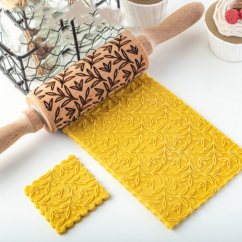 Assorted Leaves Embossed Rolling Pin