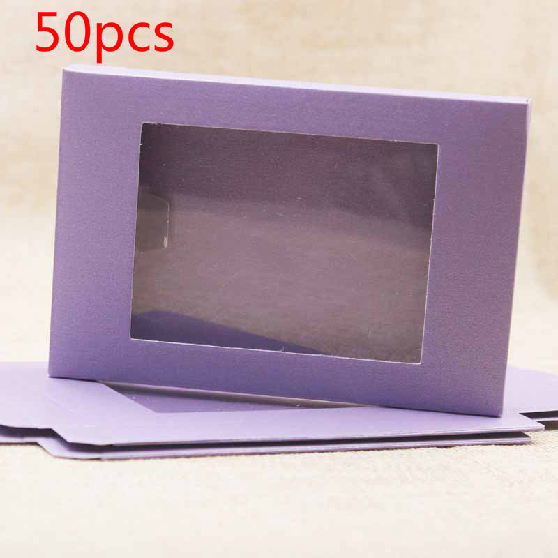 50PCS Colorful Shallow Dessert Boxes with Window