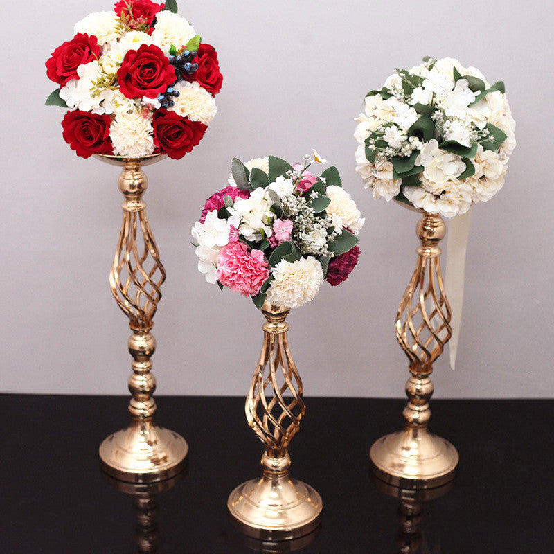 Vase-Twisted Wrought Iron Candlestick Style