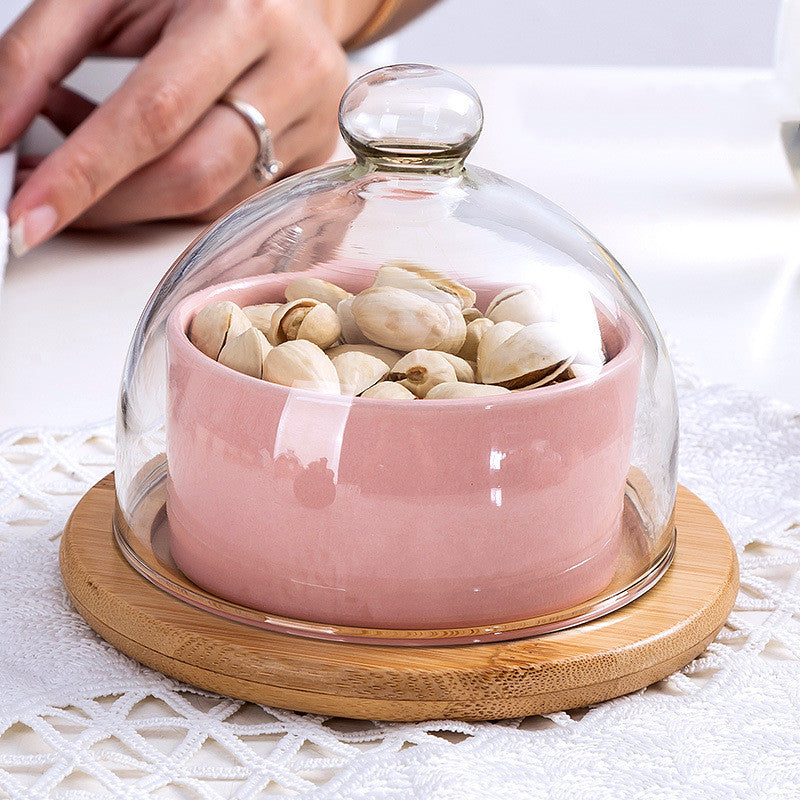 Pink Ceramic Domed Dessert Dish