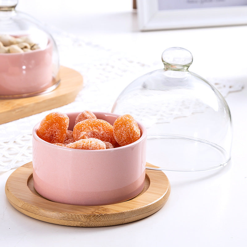 Pink Ceramic Domed Dessert Dish