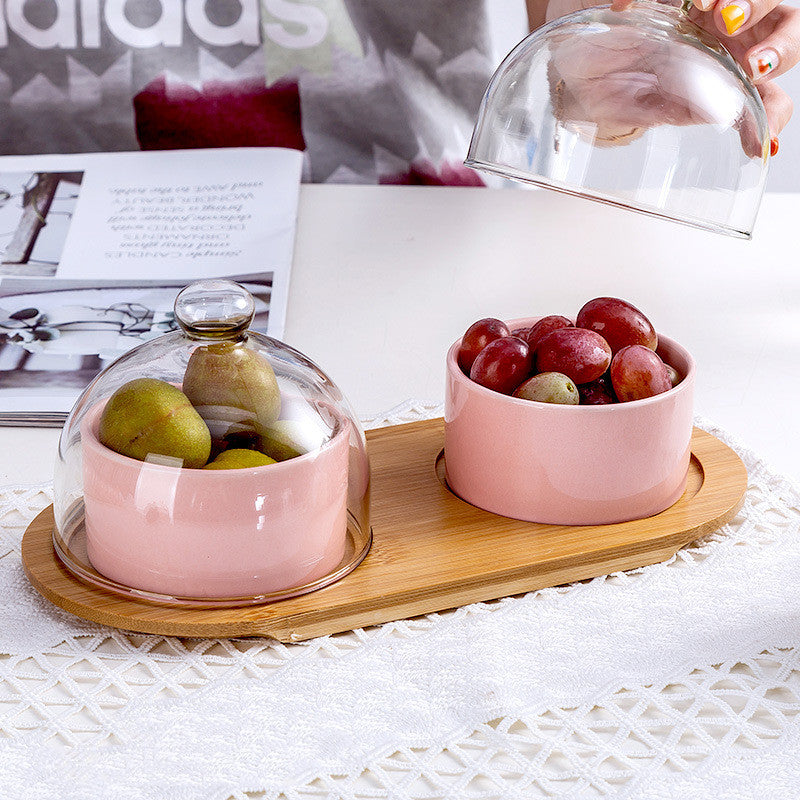 Pink Ceramic Domed Dessert Dish