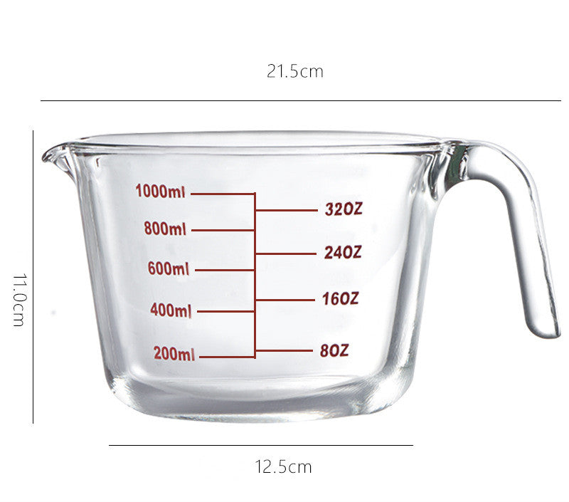 Kitchenware: Anchor Hocking 1 Litre Glass Measuring Jug. Measures in Oz Pints & Ml