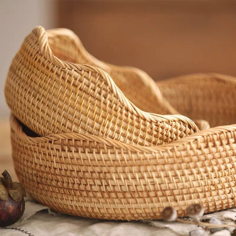 3PC Scalloped Kitchen Wicker Baskets