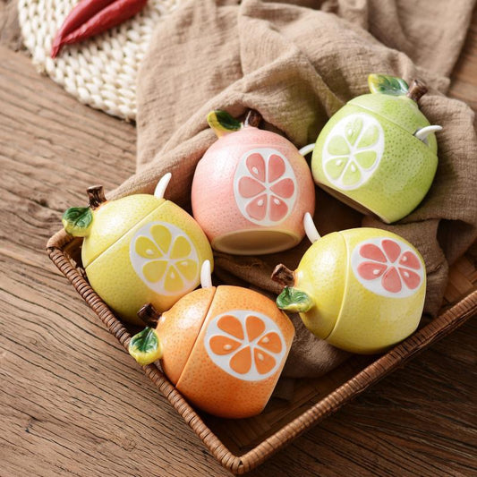 Service Ware: Ceramic Painted Fruits Serving Jars