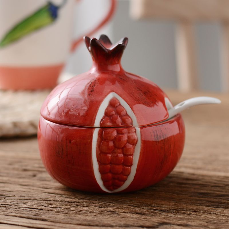 Service Ware: Ceramic Painted Fruits Serving Jars