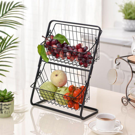2-Tier Countertop Kitchen Storage Basket
