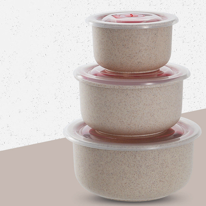 3PC Airtight Wheat Straw Storage Bowls