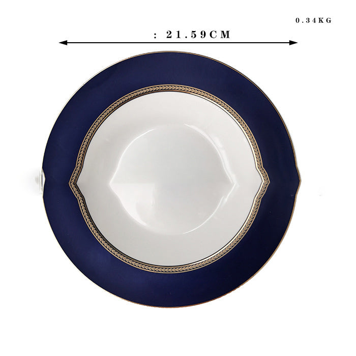 Navy & White British Bone Dessert Stand