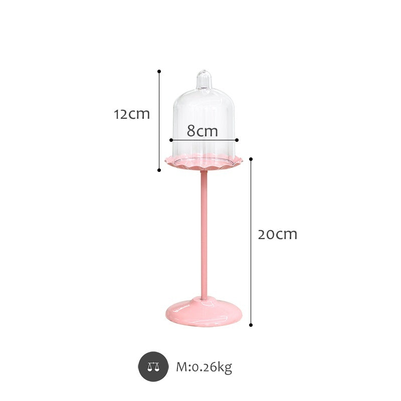 Multi-Level Pink Metal Domed Dessert Stands