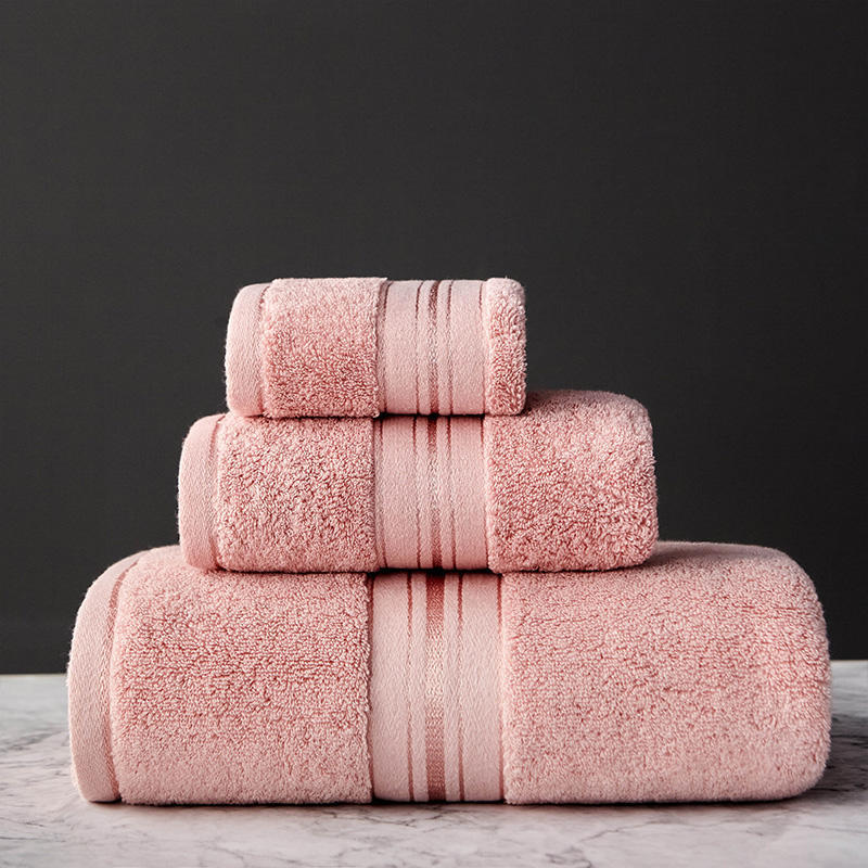 Towels: Thick Cotton Bath Towel Set Towel Sets-Solid Color