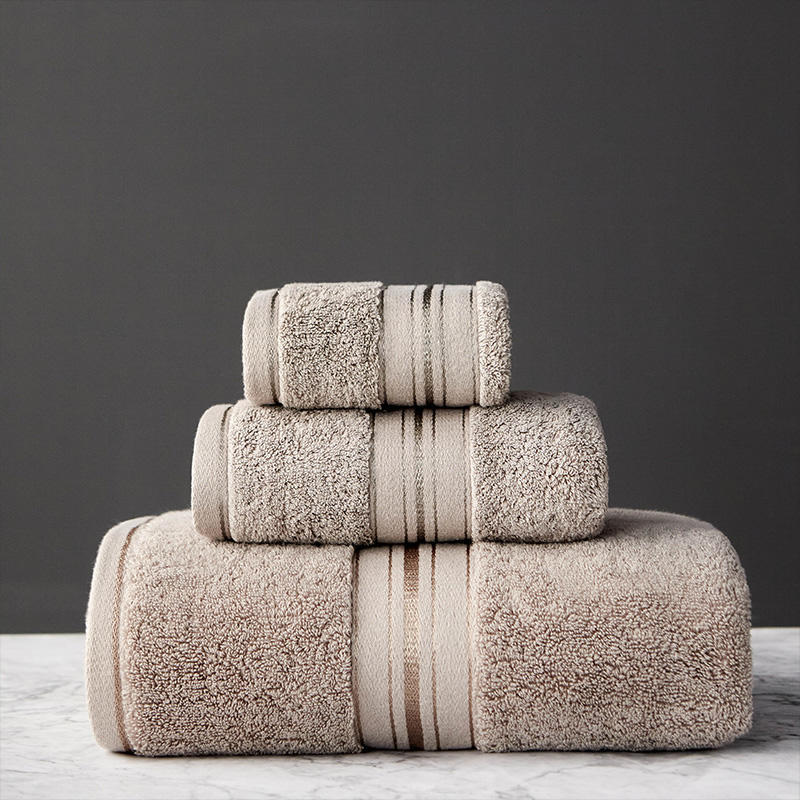 Towels: Thick Cotton Bath Towel Set Towel Sets-Solid Color