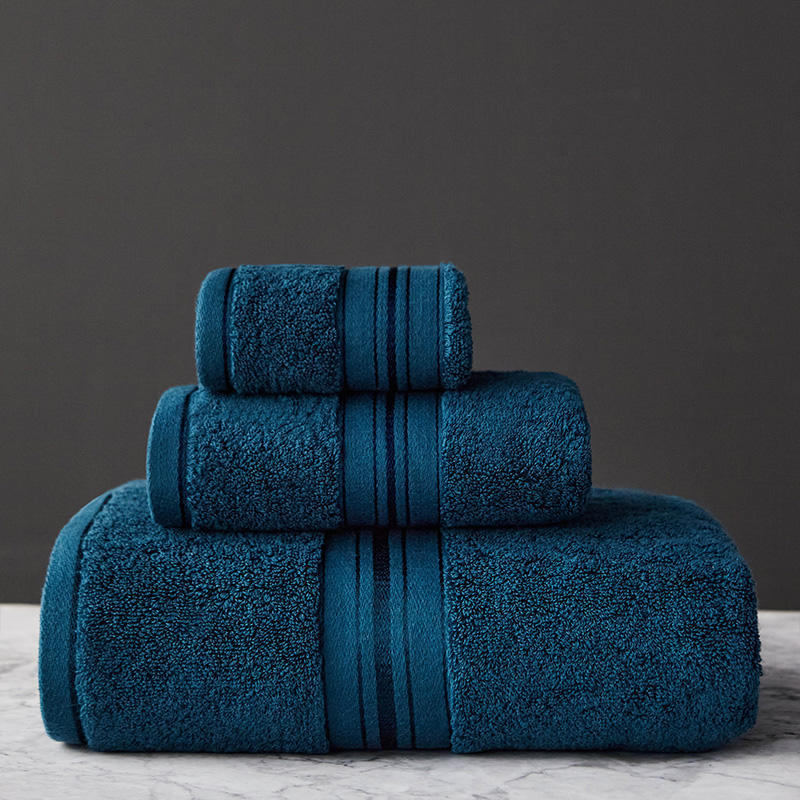 Towels: Thick Cotton Bath Towel Set Towel Sets-Solid Color