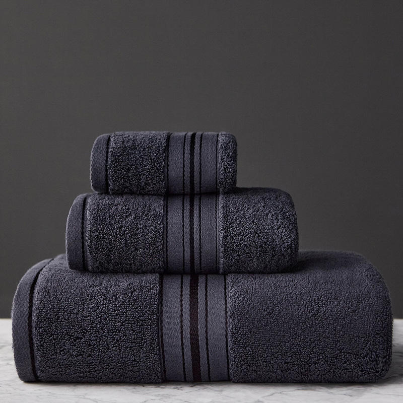 Towels: Thick Cotton Bath Towel Set Towel Sets-Solid Color