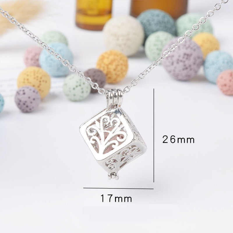 Aromatherapy Necklace Magic Box Pendant Diffuse Necklace Fragrance