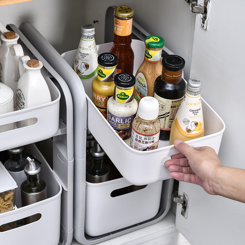 Two-Tier Cabinet Storage Pull-Out Organizer