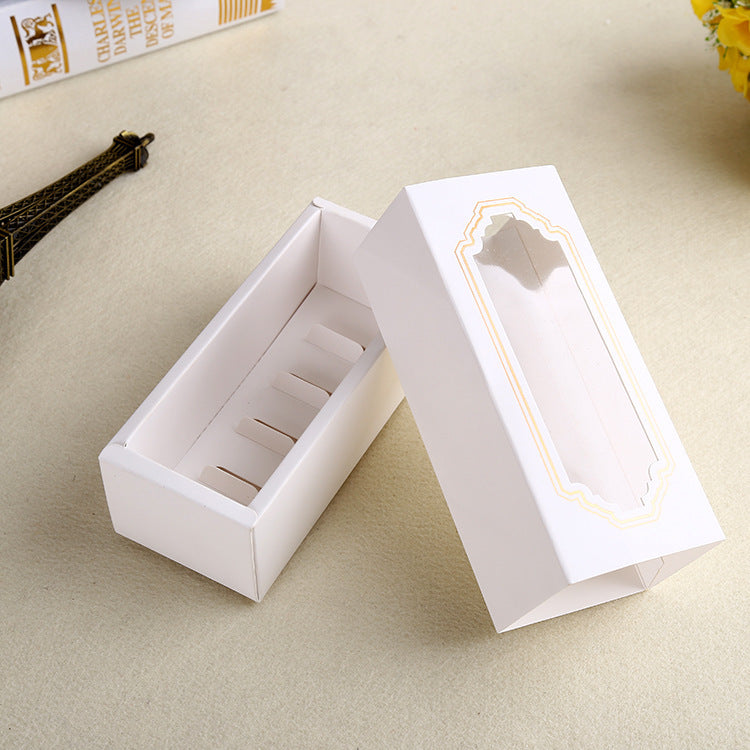 White Macaron Box with Window